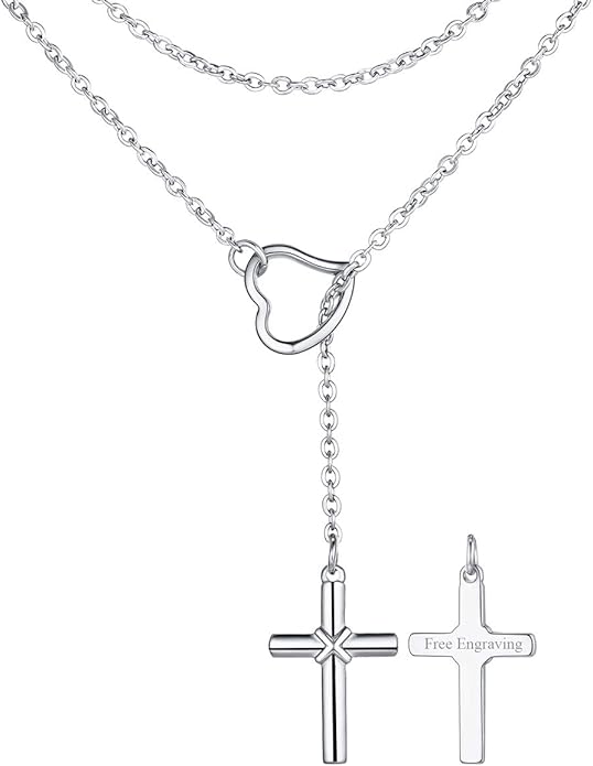 FOCALOOK Lariat Y-Necklaces | Long Necklaces for Women | Long Black Necklaces | Gold Necklaces for Women | Drop Heart Necklaces for Women | Front Adjustable Long Chain Necklace