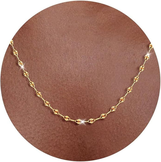 925 Sterling Silver Chain Necklace Link Chain Necklace for Women Simple Dainty 16K Gold Plated Necklace for Women Minimalist Waterproof Silver Necklace Trendy Jewelry Gifts