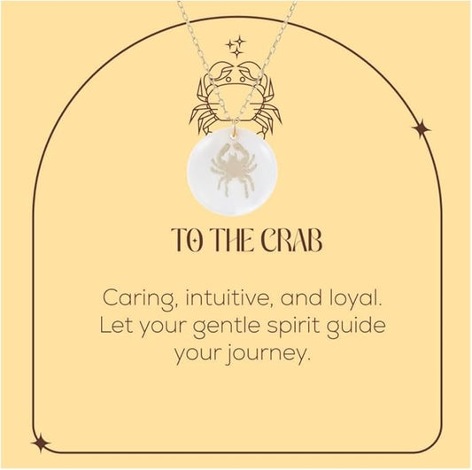 Zodiac Sign Necklace – Mother of Pearl Pendant – Available in Two Finish 925 Sterling Silver and 14K Gold Plated – Adjustable Chain – Horoscope Jewelry Gift with Zodiac Card & Gift Box