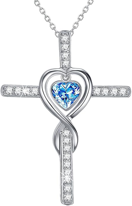 Dorella Love Infinity Christmas Jewelry for Women Birthday Gifts Wife Mom December January Birthstones Blue Topaz Garnet and More Stones Jewelry 925 Sterling Silver