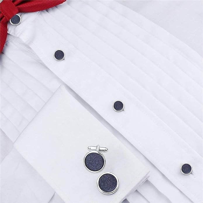 HAWSON Fashion Mother-of-Pearl Tuxedo Shirt Button and Cufflink Set, Specially Designed for Wedding Business