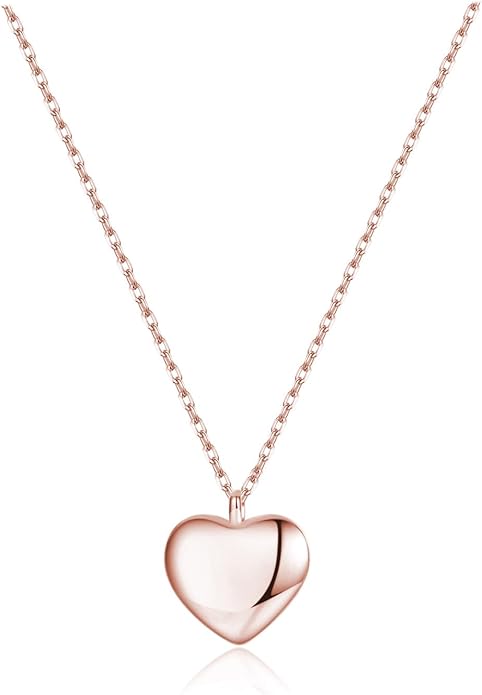 SLUYNZ 925 Sterling Silver Love Heart Choker Necklace for Women Teens Simple Love Heart Pendant Necklace Chain for Mother's Day