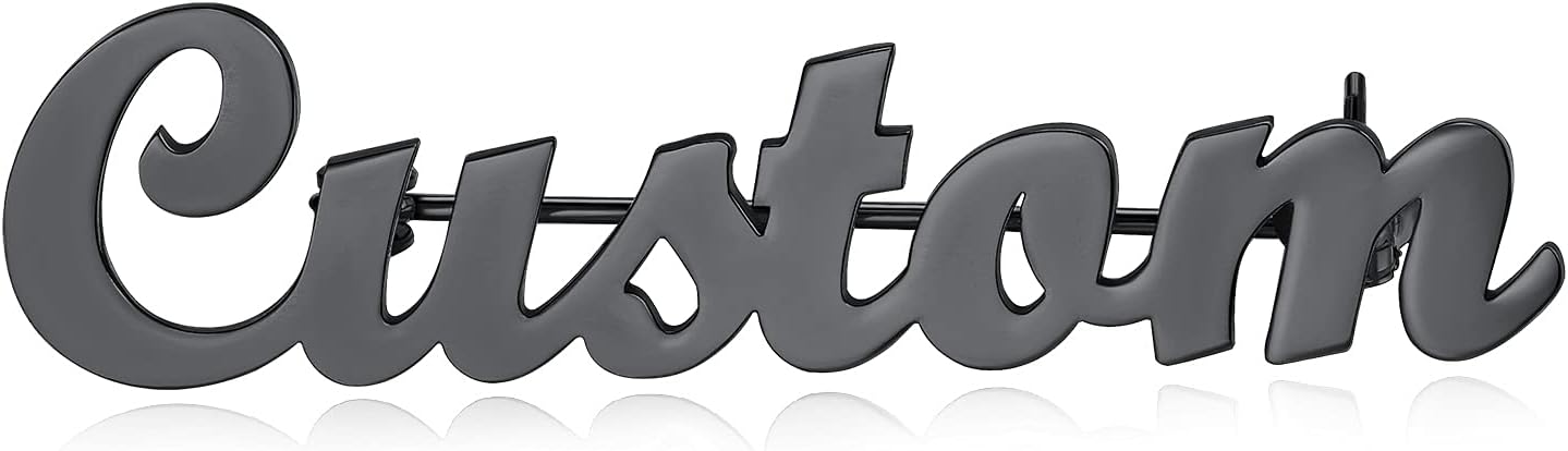 Custom4U Custom Name Pin Personalized Brooch Pins for Women Men Stainless Steel Name Tag with Letters/Initials - Silver/Gold/RoseGold/Black Customized Jewelry Gifts for Birthday Wedding Business Party
