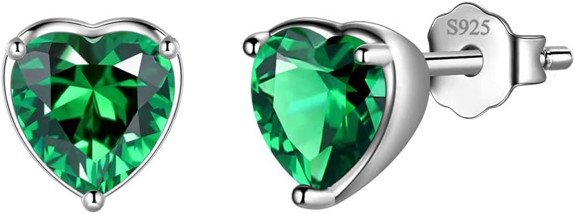 Aurora Tears 925 Sterling Silver 12 Birthstone Hearts Jewelry Women Crystal Wedding/Engagement/Bridal Heart Necklace/Earring/Ring/Bracelet Sets Jewellery