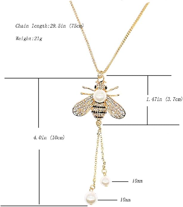 Honey Bee Brooches Crystal Insect Themed Bee Brooch Animal Fashion Shell Pearl Brooch Pin Gold Tone