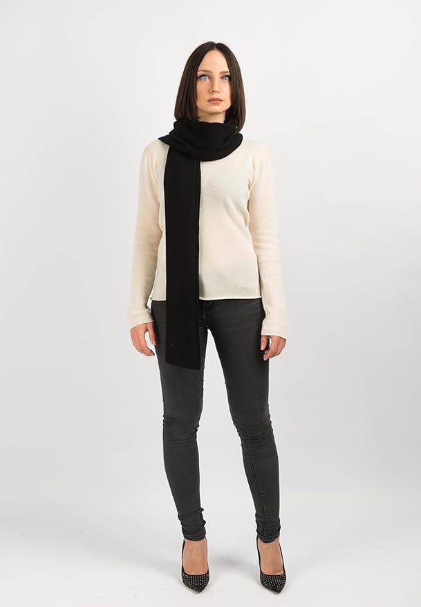 Dalle Piane Cashmere - 100% Cashmere Scarf - Made in Italy - Winter Neck Warmer (14" x 77") - Christmas Gift