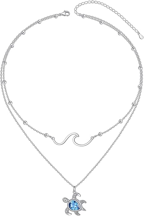 Layered Necklaces for Women S925 Sterling Silver Chokers Necklace for Women Circle/Heart/Double Circle/Cross/Star/Evil Eye Necklace Handmade Bead Necklaces Adjustable