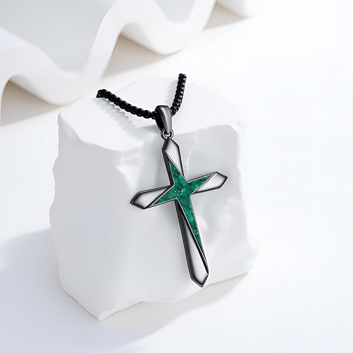 Cross Necklace for Men 925 Sterling Silver Celtic Cross Pendant Christian Jewelry Religious Christmas Gifts for Women