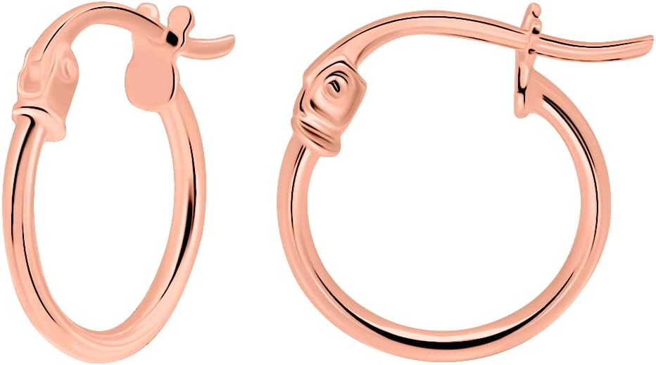 SEA OF ICE 925 Sterling Silver Hoop Earrings for Women - Hypoallergenic Earrings for Women in Sterling Silver, Yellow Gold, Rose Gold or Black Rhodium | Sizes 12MM, 15MM, 20MM or Multipack