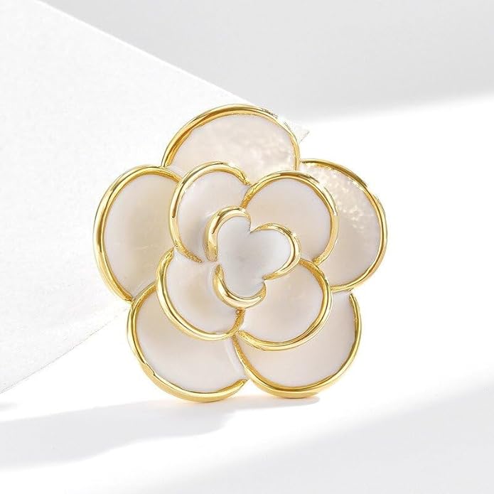 Flower Brooch Pin - Rhinestone Flower Pin 18k Gold Plated - Thanksgiving Day, Birthday, Wedding Gifts for Mom, Wife