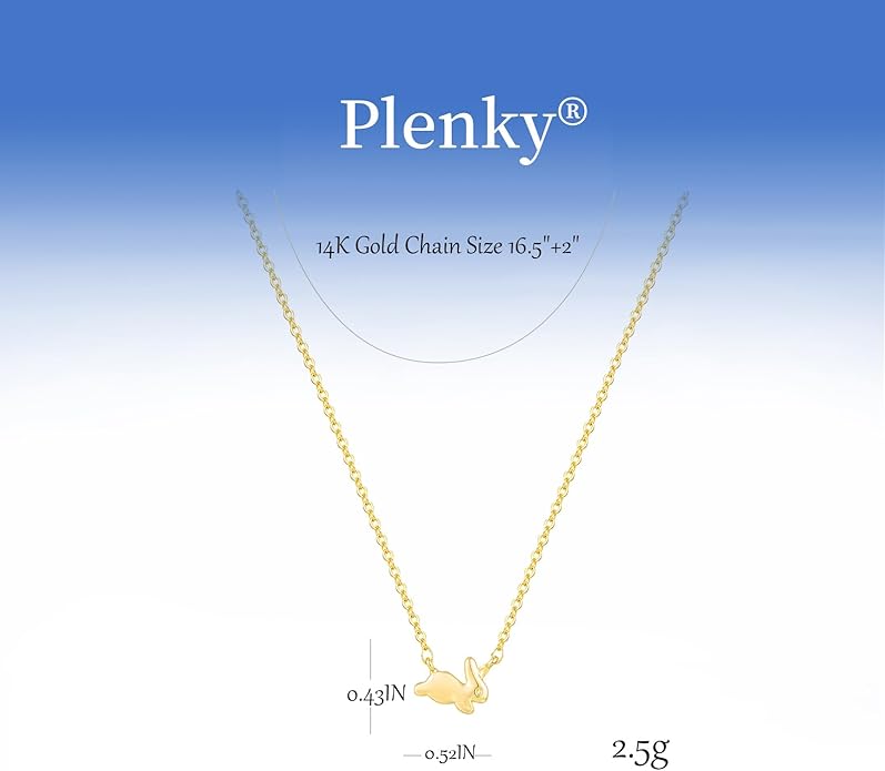 Gold Necklace for Women-14K Gold Plated Bow,Dragon,Shell, Palm Tree, Seahorse, Conch Shell,Sardines, Cowboy Boot,Bat,Bunny Pendant Beachy Jewelry for Women Gifts