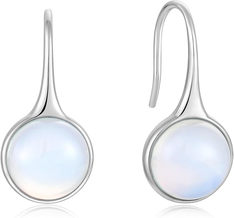 Opal Earrings 925 Sterling Silver Hook Drop Teardrop Gemstone Earrings October Birthstone Dangle Earrings Jewelry Gift for Women