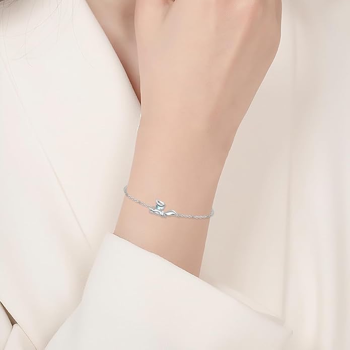 Animal Bracelet for Women 925 Sterling Silver Cat/Dolphin/Turtle/Horse Bracelet Jewelry Gifts