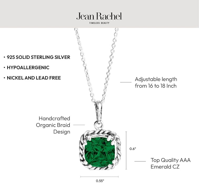 JEAN RACHEL JEWELRY 925 Sterling Silver Necklace for Women - Rope with Cubic Zirconia Vintage Design - Hypoallergenic, Lead & Nickel Free Jewelry - Artisan Handcrafted Statement Necklace