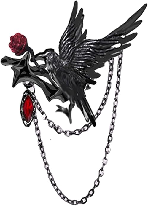 original design Hip Hop Gothic brooch Crow Lady Party gift M3362