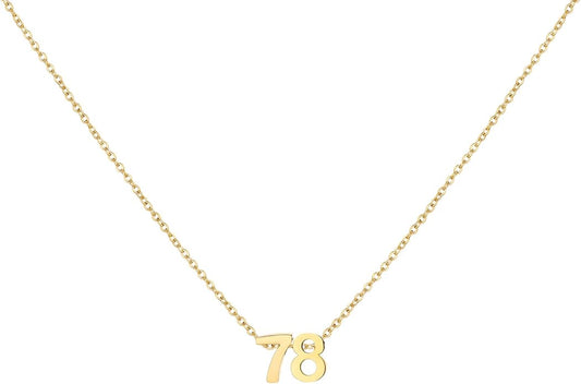 Number Necklace for Women Dainty 18K Gold Plated Pendant Necklace Charm Birth Month Personalized Jewelry Birthday Gift