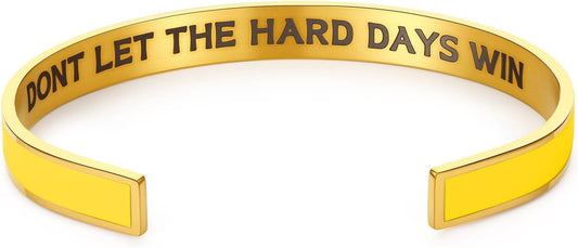 KHKINDPRO Dont Let The Hard Days Win Bracelet for Women Men, Handmade Braided Adjustable Wrap Stainless Steel To My Daughter/Best Friend Inspirational Gifts Ladies Jewelry