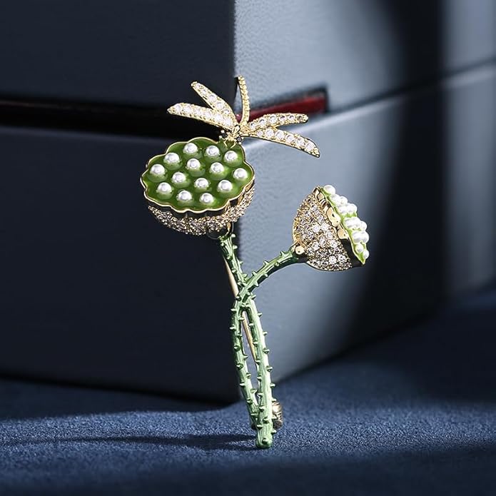 14K Gold Purple/Blue/White Flower Brooch for Women, Small Suit Outerwear Decoration, Crystal Gemstone Brooch for Her