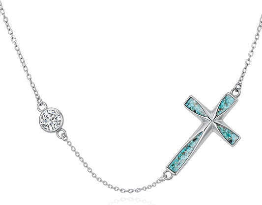 Cross Necklace for Women 925 Sterling Silver Cross Pendant Religious Christian Jewelry Faith Easter Gifts for Wife