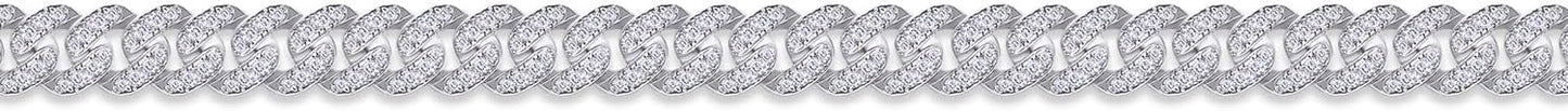 SAVEARTH DIAMONDS Round Lab Created Moissanite 6MM Width Cuban Chain Bracelet For Men In 14k Gold Plated 925 Sterling Silver (VVS1 Clarity, 2.70 Ct-3.00 Ct), Gift For Him