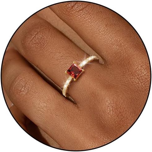 SOLEVAN Birthstone Gold Rings for Women Non Tarnish 14K Gold Plated Stackable Cubic Zirconia Thumb Rings Dainty Cute Emerald Eternity Band Pinky Ring Engagement Wedding Promise Rings Jewelry Gifts