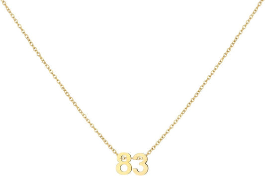 Number Necklace for Women Dainty 18K Gold Plated Pendant Necklace Charm Birth Month Personalized Jewelry Birthday Gift