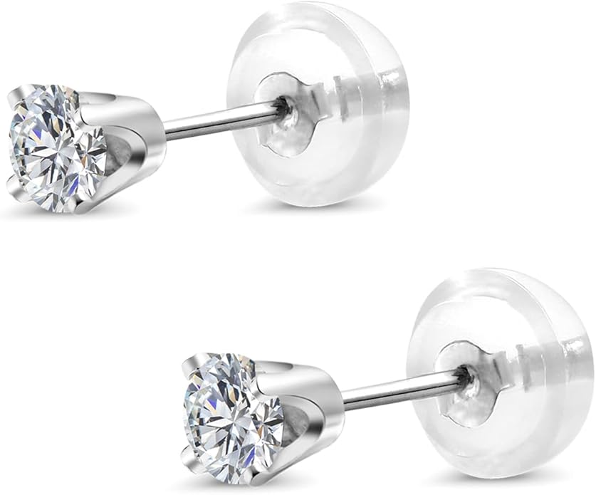 Gem Stone King 0.20 to 6 Cttw 14K Gold Lab Grown Diamond Stud Earrings | Gold Earrings For Women Men | E-F Color | VS1-VS2 Clarity