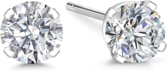 Gem Stone King 0.20 to 6 Cttw 14K Gold Lab Grown Diamond Stud Earrings | Gold Earrings For Women Men | E-F Color | VS1-VS2 Clarity