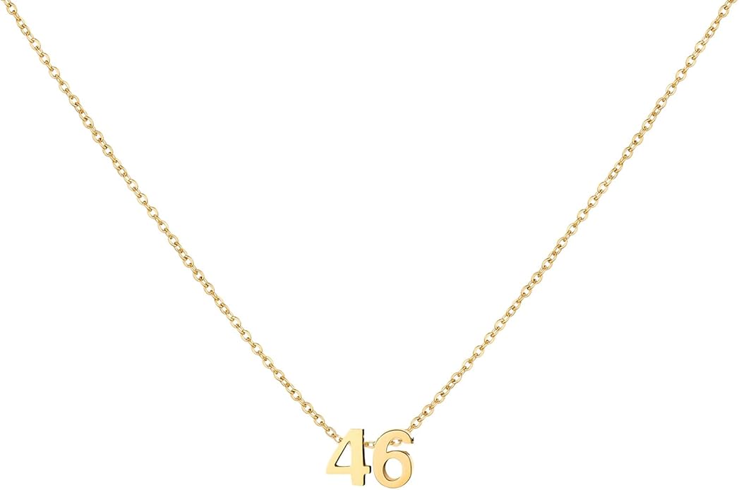 Number Necklace for Women Dainty 18K Gold Plated Pendant Necklace Charm Birth Month Personalized Jewelry Birthday Gift