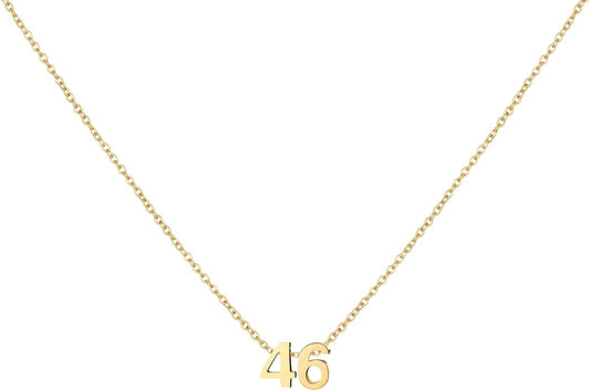 Number Necklace for Women Dainty 18K Gold Plated Pendant Necklace Charm Birth Month Personalized Jewelry Birthday Gift