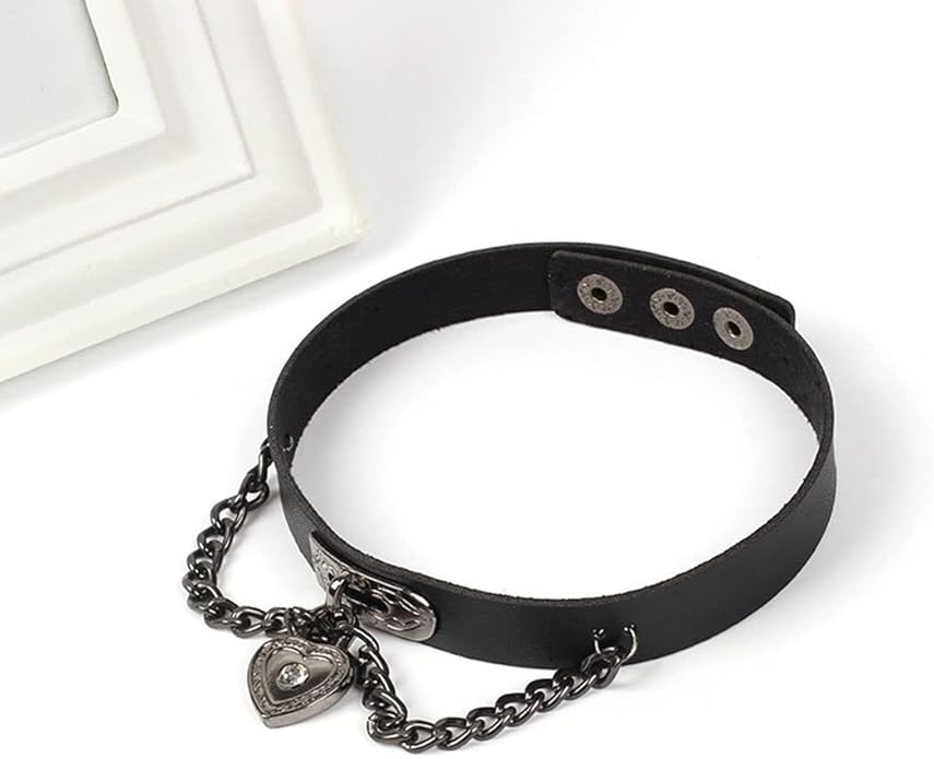 Gothic Choker Necklace Black Geometric Leather Collar Necklace Fashion Punk Jewelry for Women