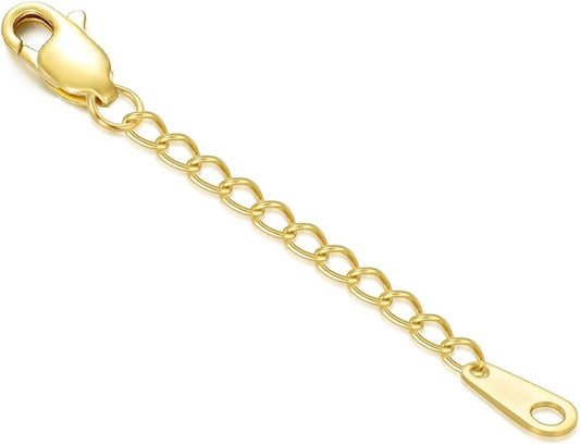 14k Gold Necklace & Bracelet Extender Chain, 1"/1.5"/2"/3"/4"/5" Durable Removable Gold Extension Chain