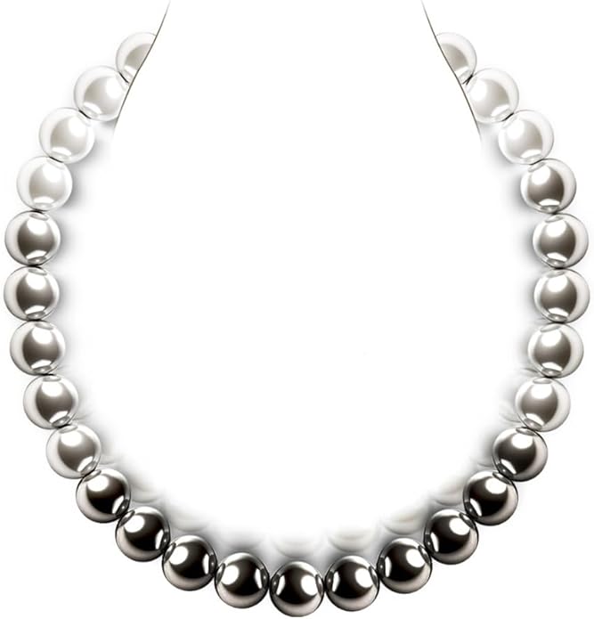 Raneecoco HYPER LUSTER Sterling Silver Round Simulated Pearl Necklace for Women | Dainty Choker or Long Pearl Necklace | Gift Ready for Wedding