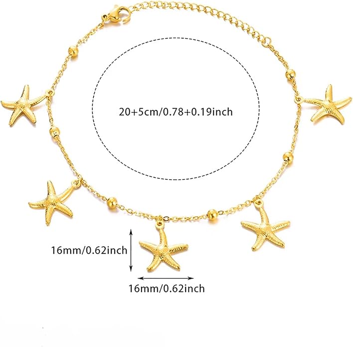 Lit Wall Gold Anklets for Women 18K Gold Plated Adjustable Summer Simple Foot Jewelry Ankle Bracelet for Women