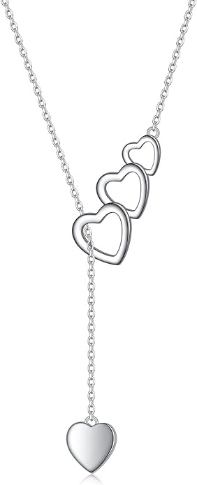 Long Necklace Sterling Silver Larait Bar Y Lariat Long Chain Drop Adjustable Necklace Gift for Her, 30"