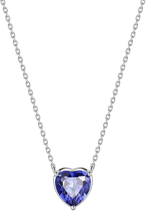 Aurora Tears 925 Sterling Silver 12 Birthstone Hearts Jewelry Women Crystal Wedding/Engagement/Bridal Heart Necklace/Earring/Ring/Bracelet Sets Jewellery