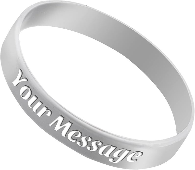 50Pcs Custom Silicone Wristbands Personalized Debossed Rubber Bracelets for Motivation, Party favors, Events, Birthdays, Awareness