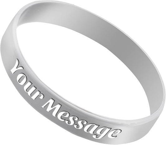 50Pcs Custom Silicone Wristbands Personalized Debossed Rubber Bracelets for Motivation, Party favors, Events, Birthdays, Awareness