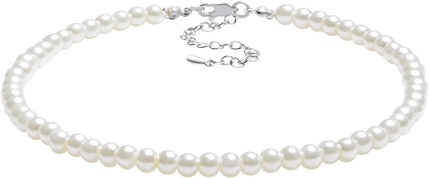 BABEYOND Round Imitation Pearl Choker Necklace Multi Strands Choker 20s Flapper Necklace Accessories for Gatsby Themed Party