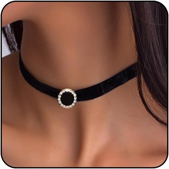 Black Choker Necklaces for Women 90s Red Black Velvet Choker Necklace Thick Thin Chocker Tube Heart Circle Choker Necklace Lace Tatto Collar Necklace Goth Choker Jewelry