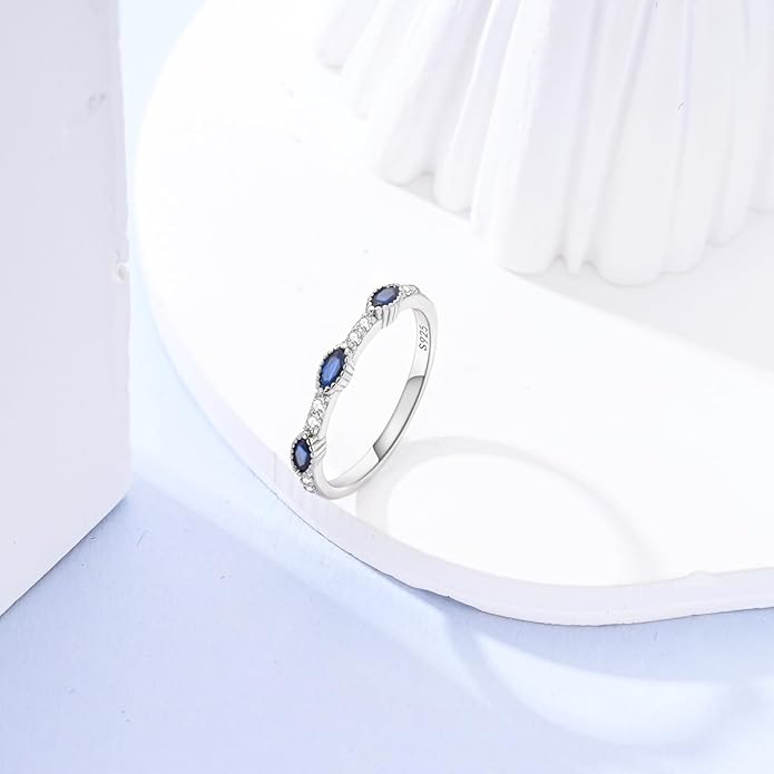 NARMO 925 Sterling Silver Rings for Women Evil Eyes Rings Entwined Line Cubic Zirconia Rings Simple Stackable Finger Rings Engagement Ring Personality Rings Size 6-9