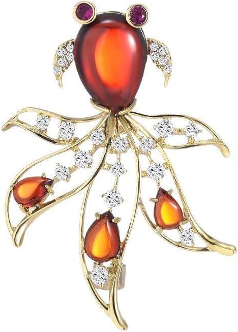 18K Gold Brooch Rhinestone Animal Brooch Pin Elegant Lapel Pin Wedding Jewelry Christmas Gift Dress Accessories for Women