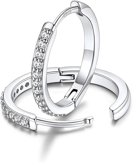 FaithHeart Sterling Silver Hoop Earrings for Women, Hypoallergenic Huggie Hoop Earrings Lightweight Small Cartilage Earrings Hoop Earring Dainty Everyday Earrings 6/8/10/12/14/15/16/18/20mm