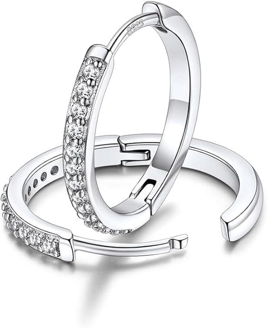 FaithHeart Sterling Silver Hoop Earrings for Women, Hypoallergenic Huggie Hoop Earrings Lightweight Small Cartilage Earrings Hoop Earring Dainty Everyday Earrings 6/8/10/12/14/15/16/18/20mm