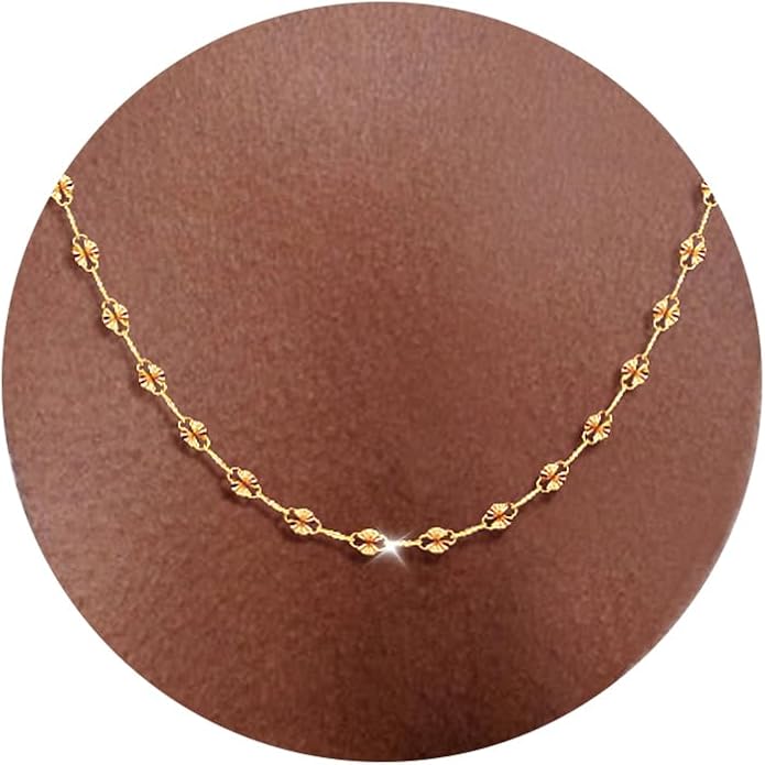 925 Sterling Silver Chain Necklace Link Chain Necklace for Women Simple Dainty 16K Gold Plated Necklace for Women Minimalist Waterproof Silver Necklace Trendy Jewelry Gifts