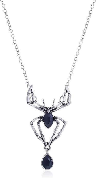 MIFYNN Vintage Gothic Spider Necklace Halloween Crystal Spider Pendant Necklace Punk Style Reptile Animal Jewelry for Woman