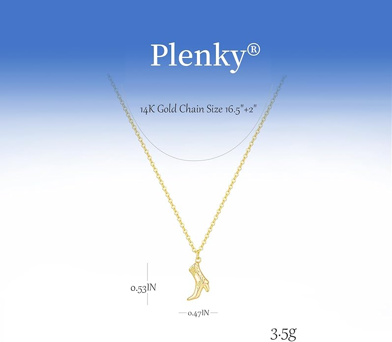 Gold Necklace for Women-14K Gold Plated Bow,Dragon,Shell, Palm Tree, Seahorse, Conch Shell,Sardines, Cowboy Boot,Bat,Bunny Pendant Beachy Jewelry for Women Gifts