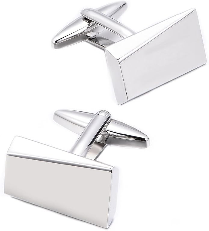Merit Ocean Cufflinks for Men, Stainless Steel Cuff Links Mens for Wedding Business Gifts, Silver, Black, Gold