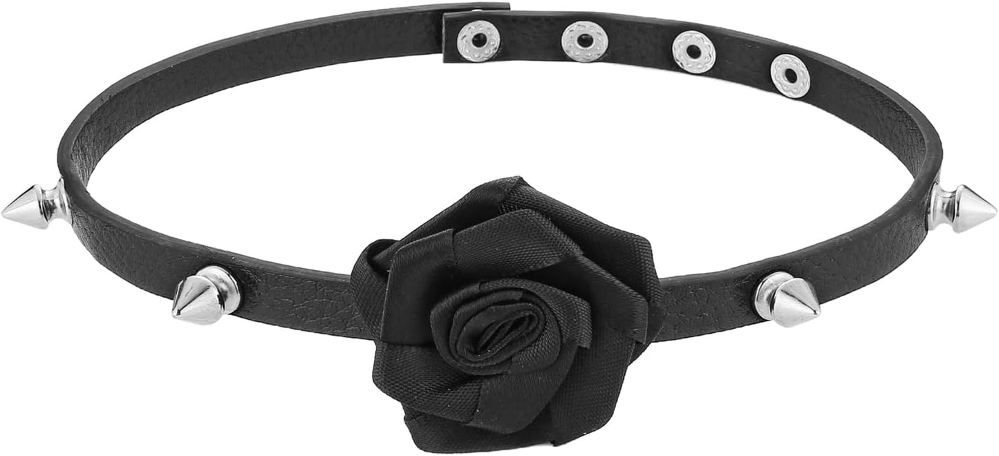 HZMAN Adjustable Goth Black Choker Necklace for Women 90s Collar, Emo Accessories
