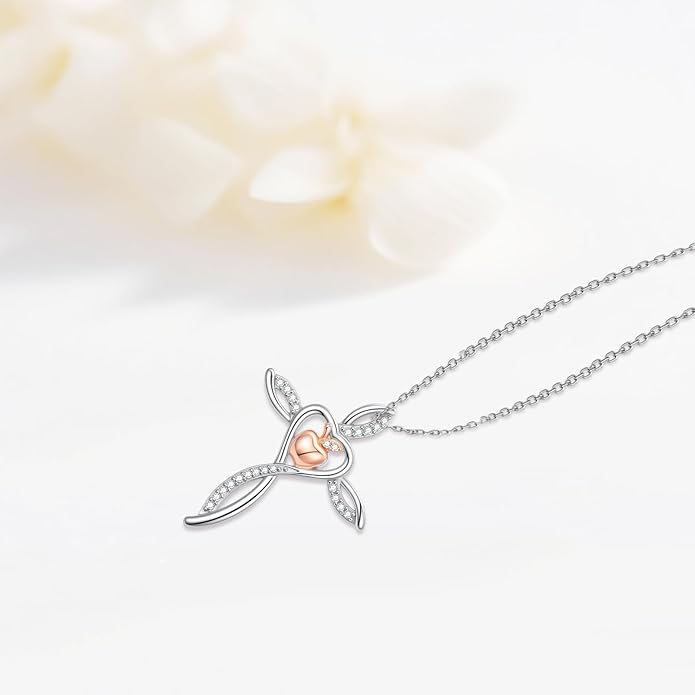 Mother's Day Necklace Gifts 925 Sterling Silver Mom/Wife/Grandma/Nana/Family I Love You Mom Necklace for Women Jewelry Birthday Gifts for Couple